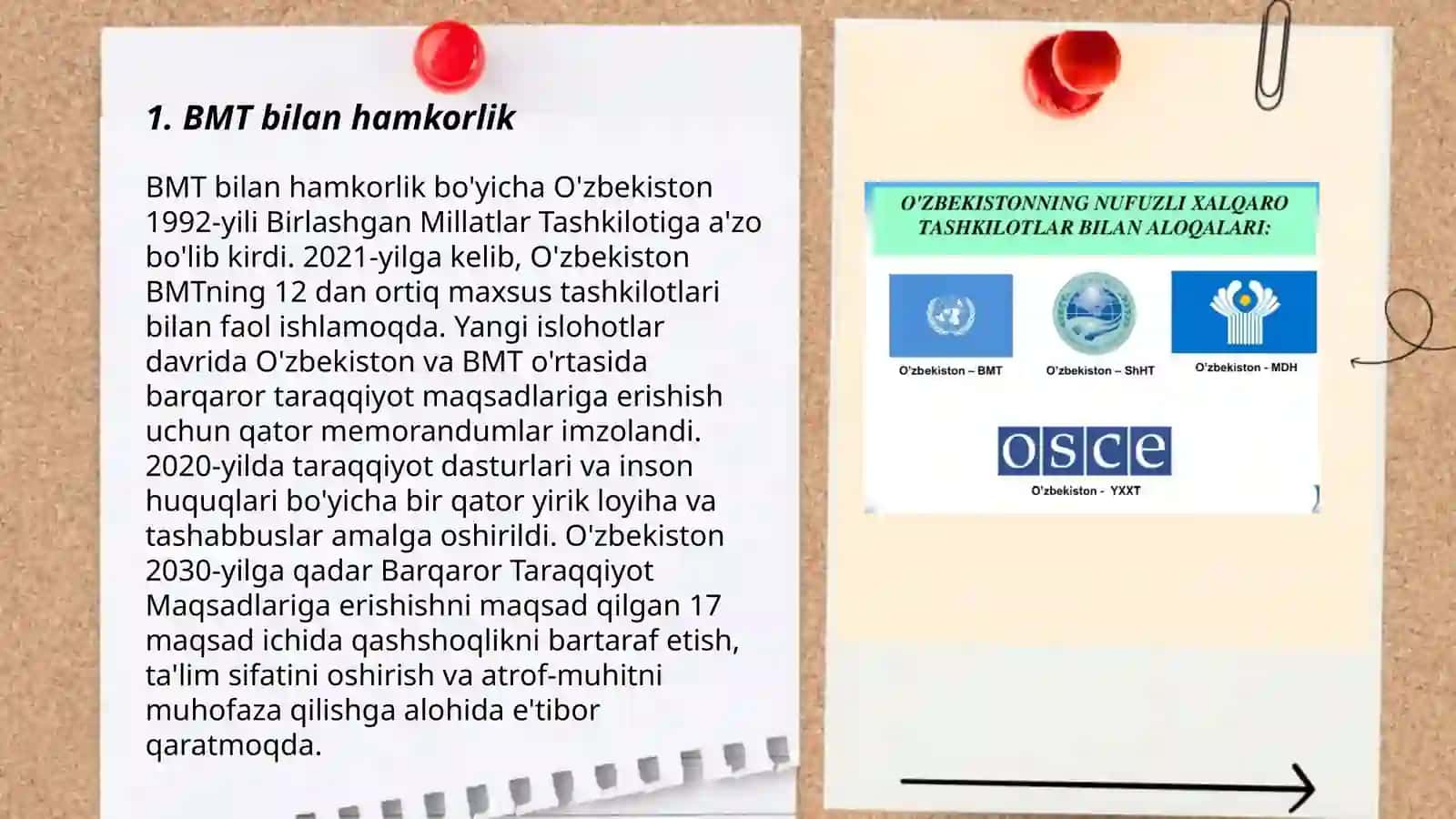 Oʻzbekistonning xalqaro tashkilotlar bilan hamkorlik aloqalari 3