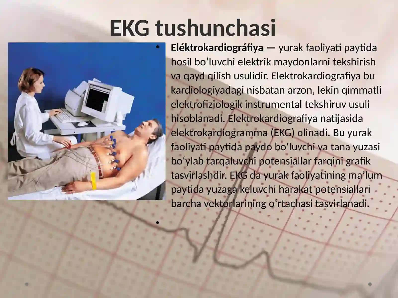 Normal Fiziologiya fanidan Yurak faloysi tekshirish usullari elektron kardiografiya 3