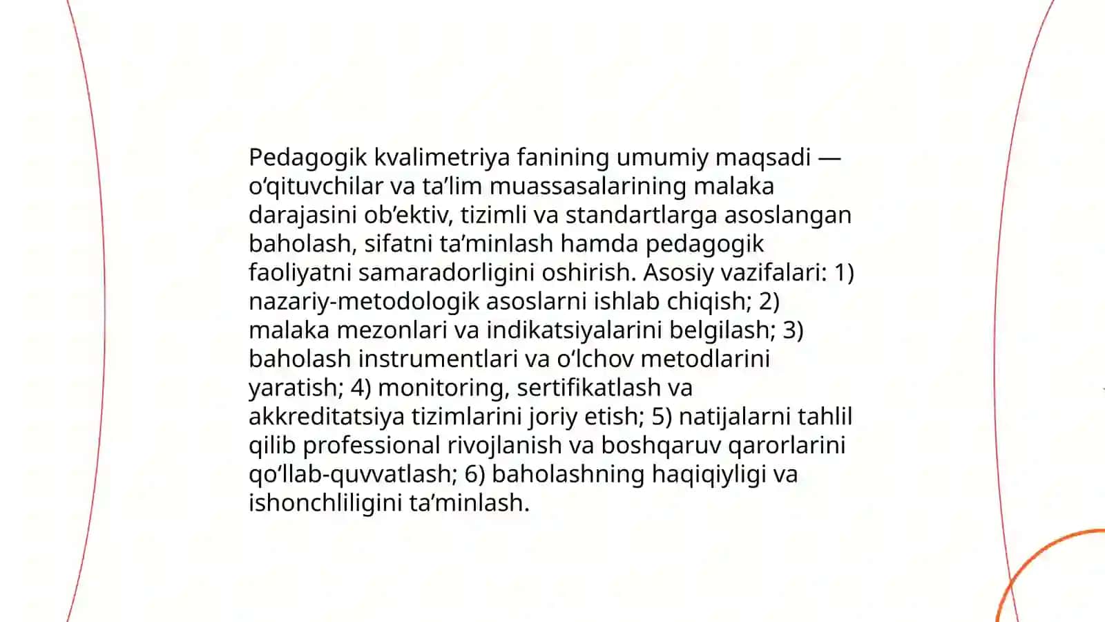 Pedagogik kvalimetriya fanining maqsadi va vazifalari 3