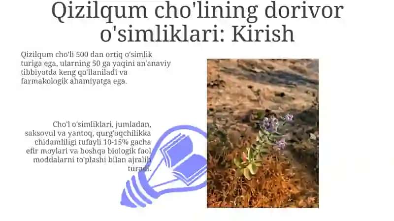 Qizilqum cho'llari dorivor o'simliklari 3