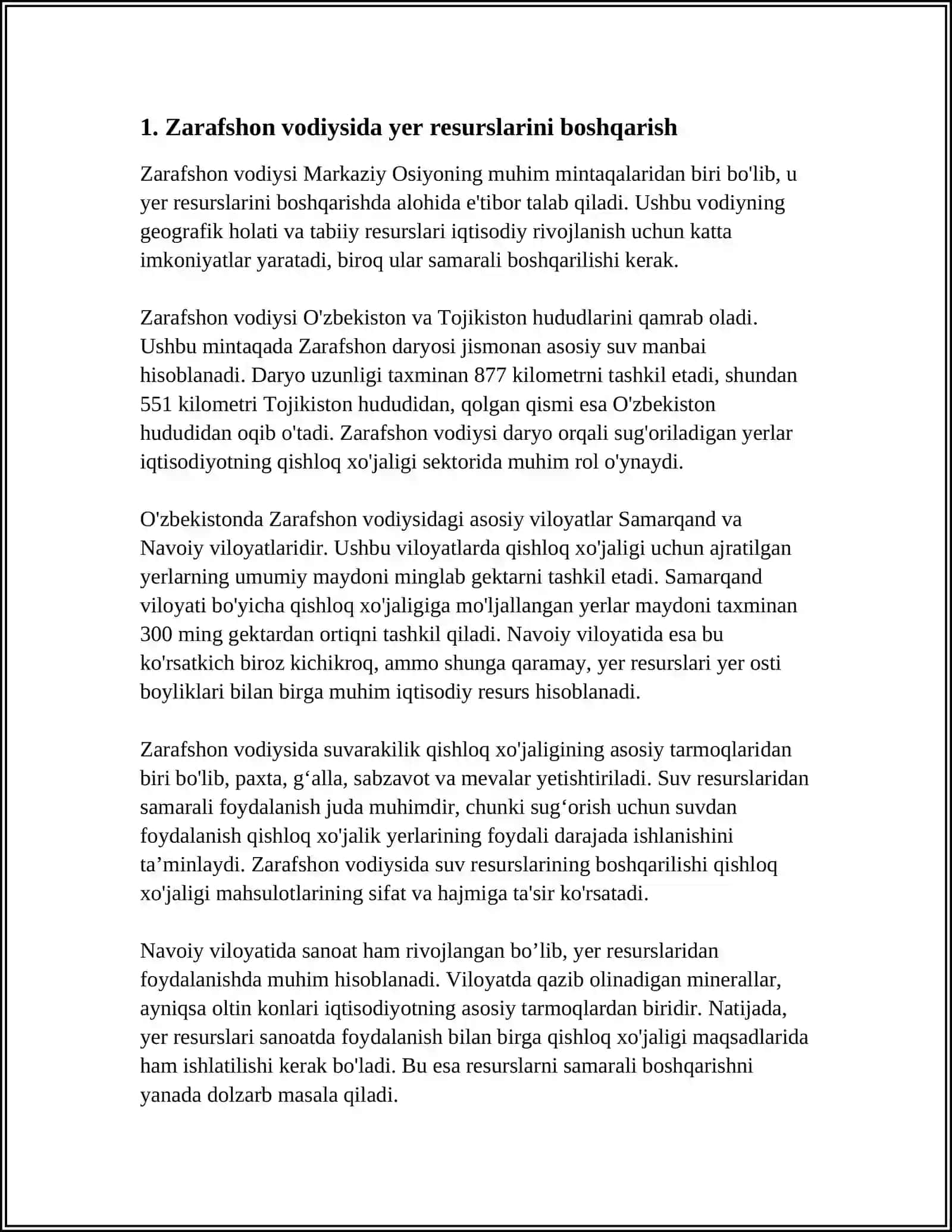 MUSTAQIL ISH Mavzu: ZARAFSHON YERLARINI YAYLOV TOG OLDI HUDUDLARNI MANITORING 3