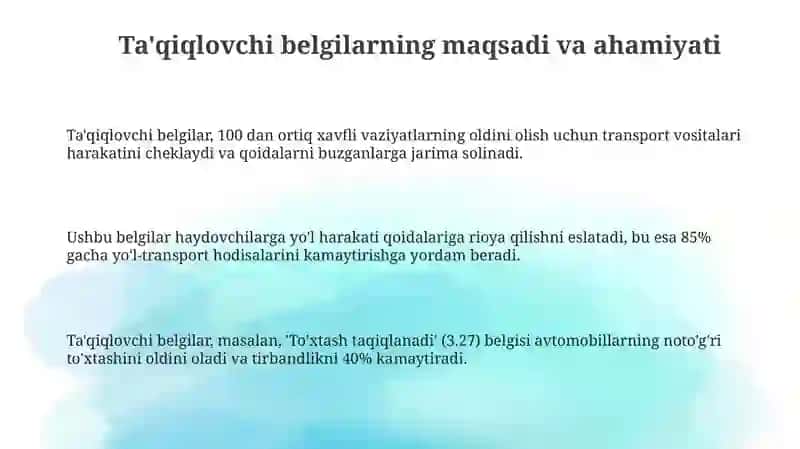 Taqiqlovchi belgilar 3