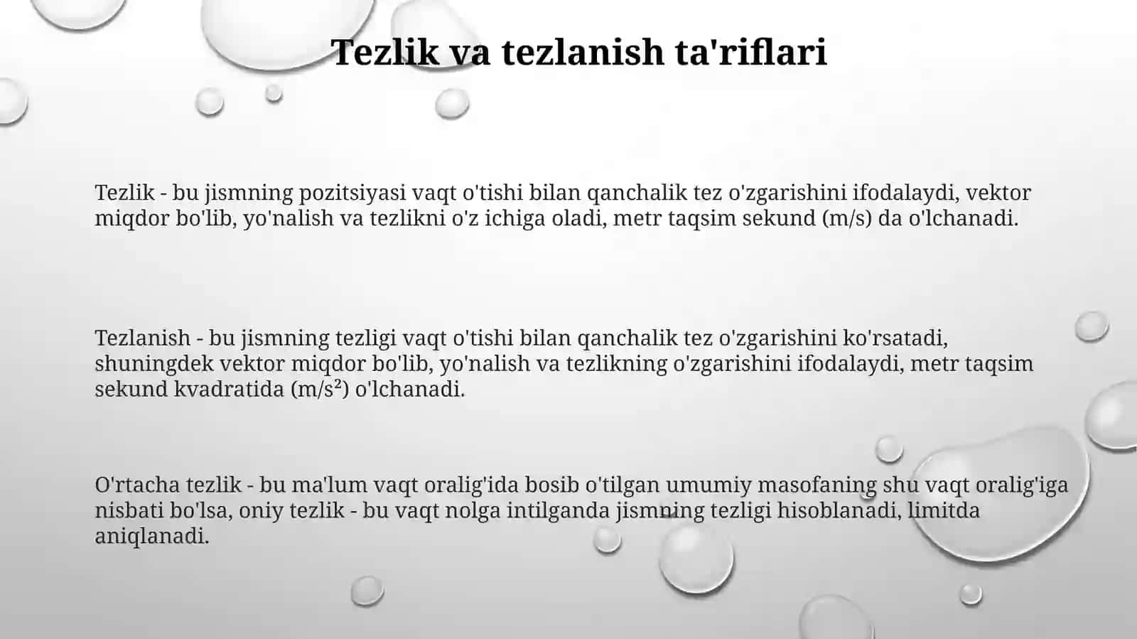Tezlik va Tezlanish 3