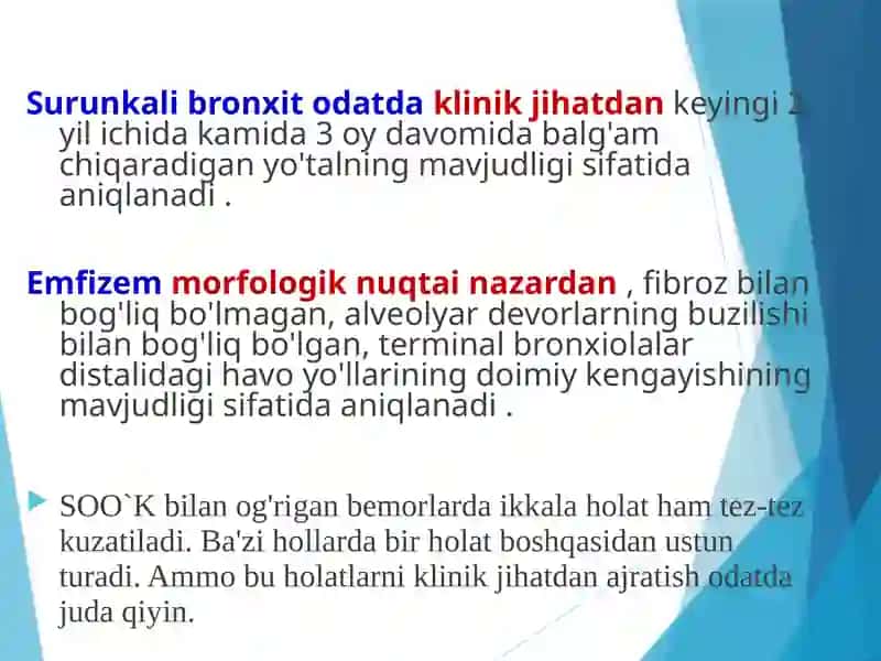 Surunkali obstruktiv o'pka kasalligi(SOO`K) 3