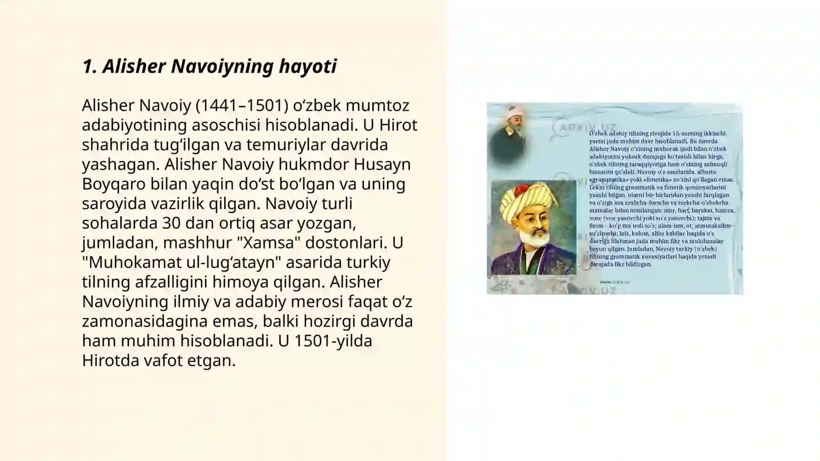 Alisher Navoiyning hayoti 3