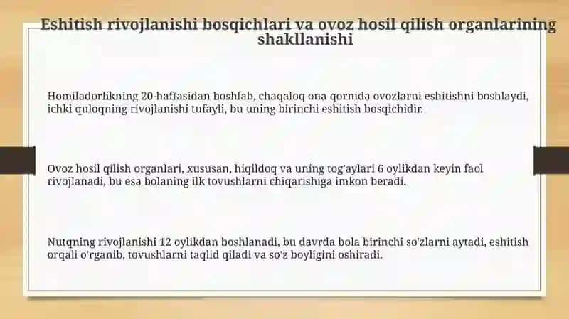 Eshitish va Nutqning Rivojlanish Bosqichlari 3