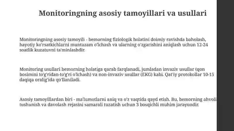 Tibbiy muolaja olayotgan bemorlarni kuzatish 3