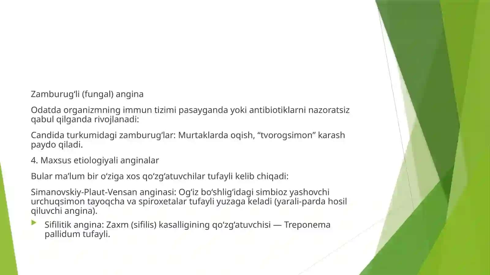 Angina  (o‘tkirtonzillit) 3