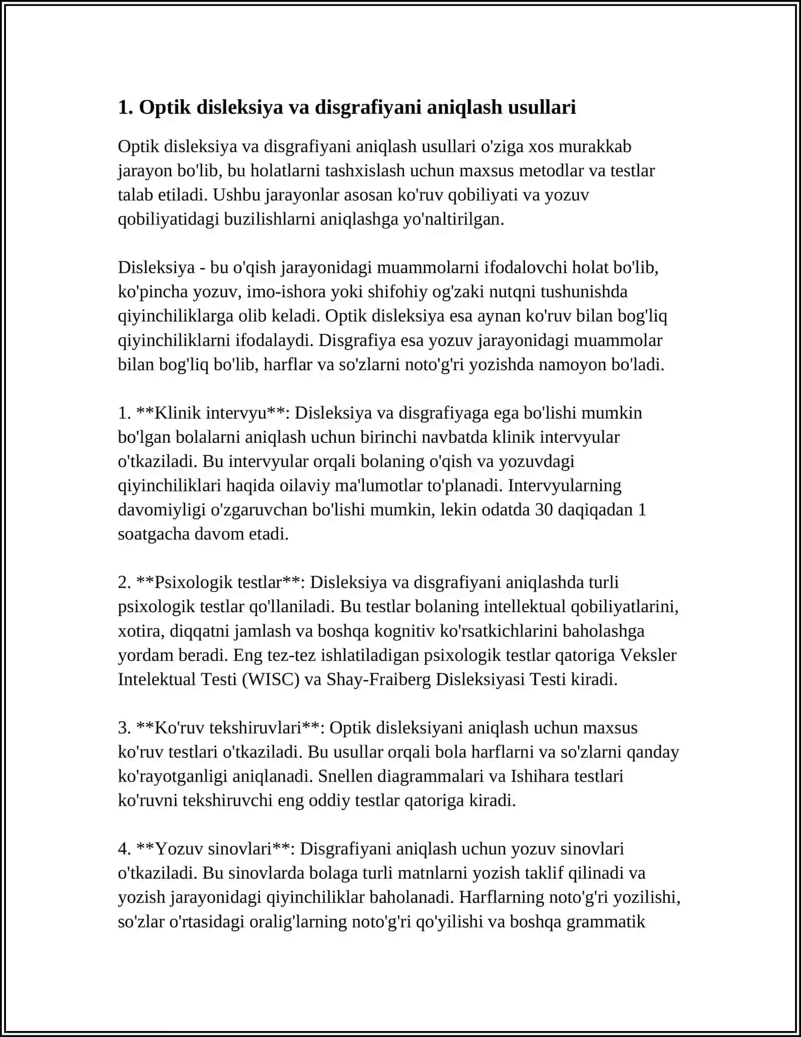 OPTIK DISLIKSIYA VA DISGRAFIYANI BARTARAF ETISH. ISHLANMALAR TAYYORLASH 3