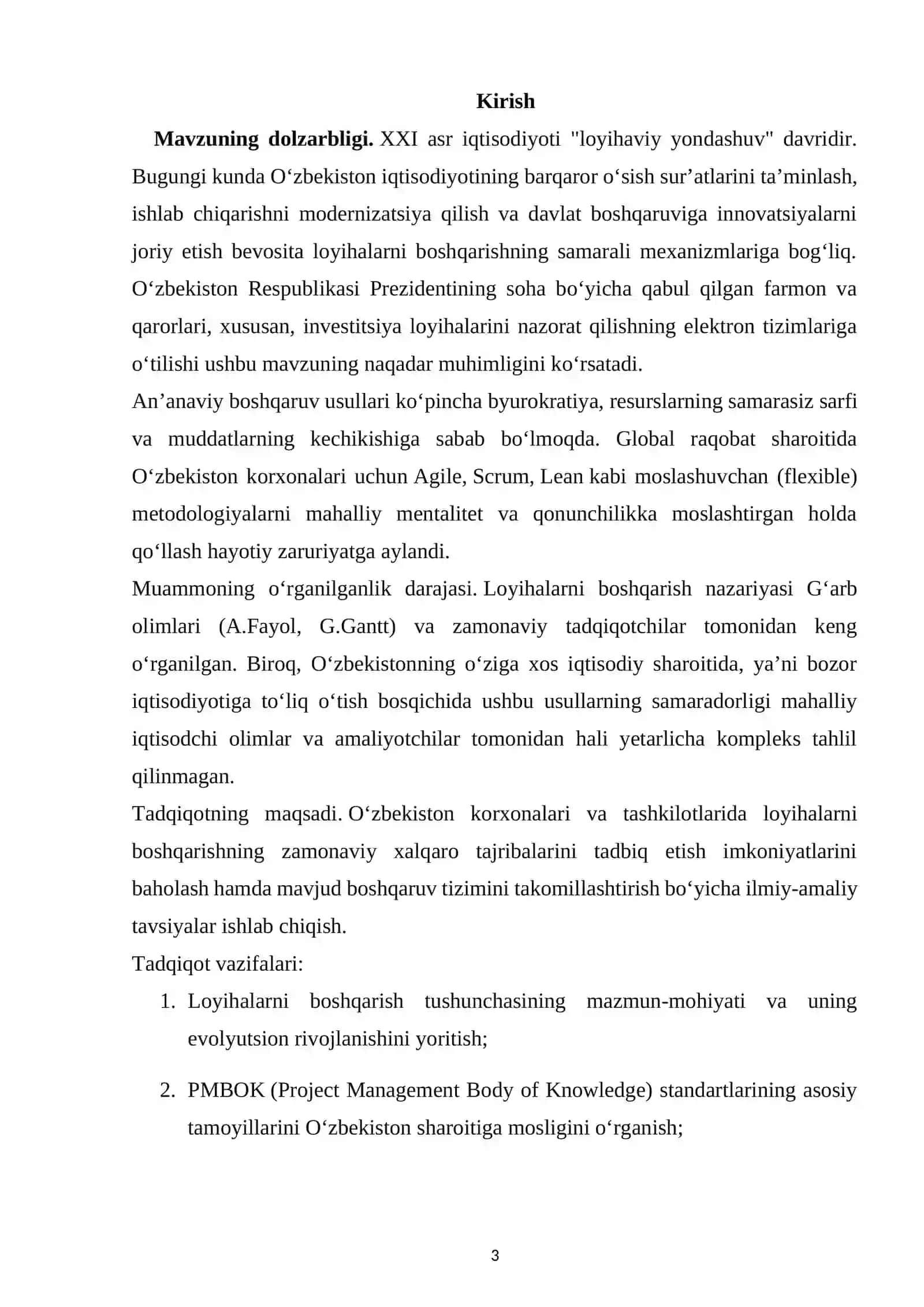 O’zbekiston Sharoitida Zamonaviy Loyixalarni boshqarish usullari 3