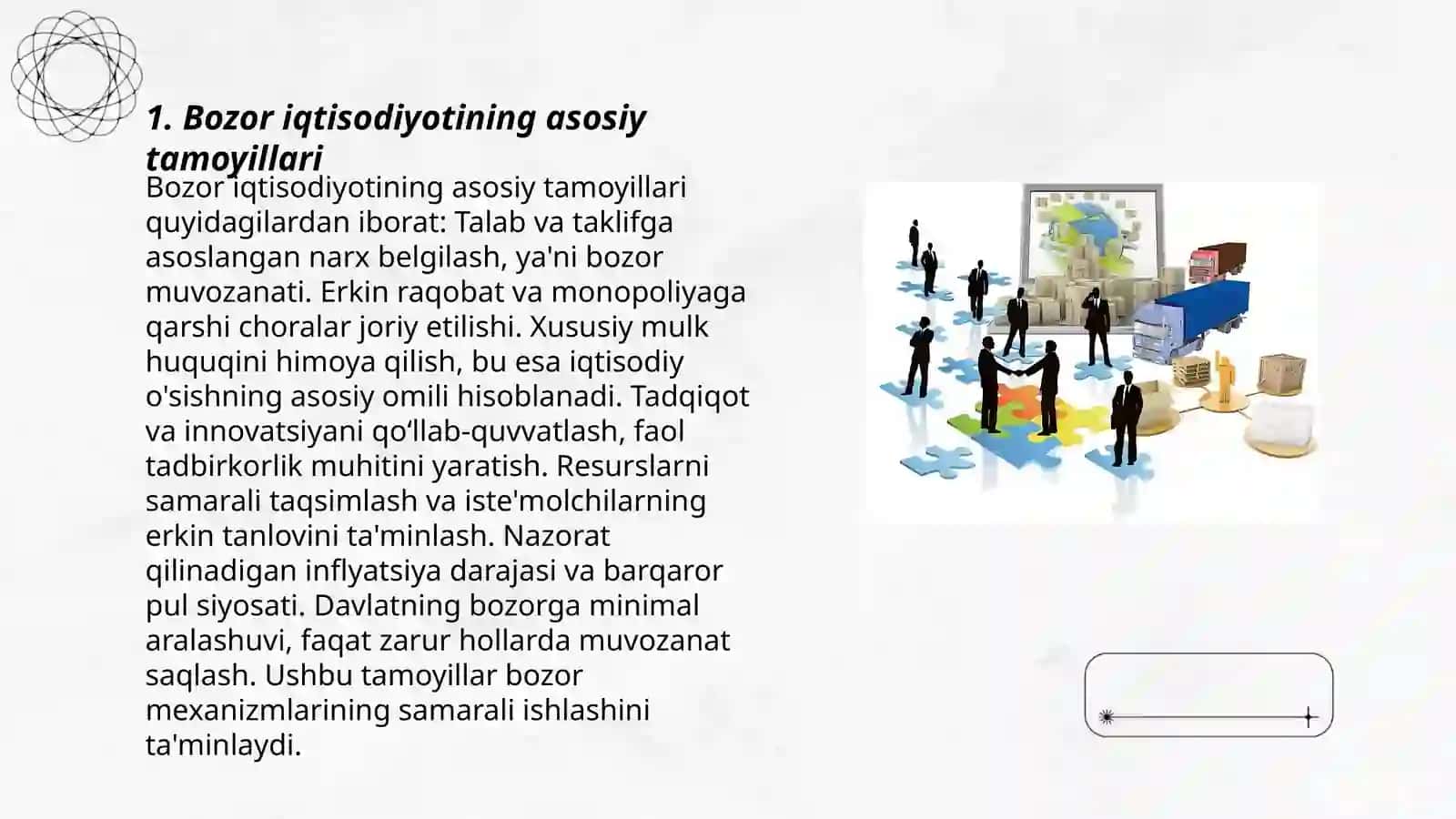 Bozor iqtisodiyoti mazmuni va rivojlanishi 3
