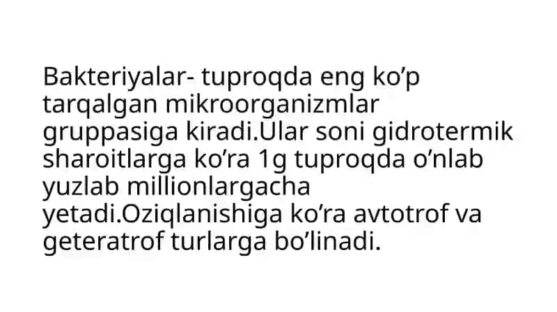 Tuproq mikroorganizmlari. O’simliklarning rivojlanish davrlari va oziqlanish sharoitlari 3
