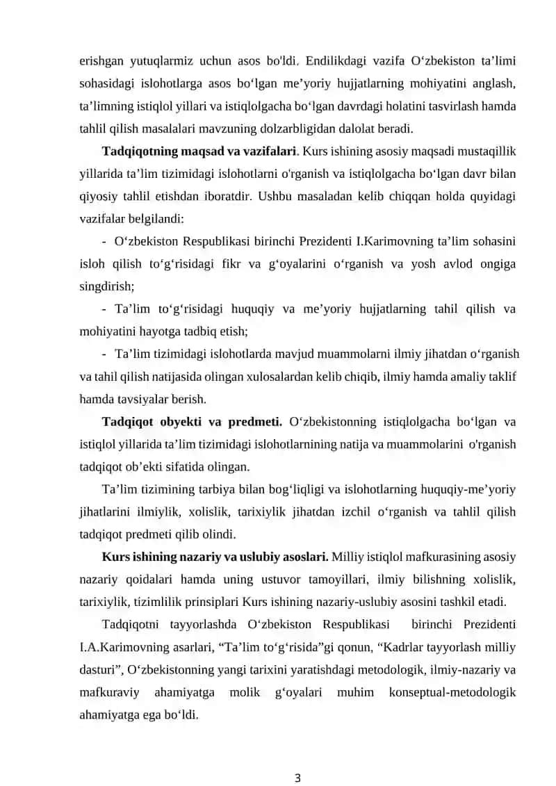 MUSTAQILLIK YILLARIDA TA’LIM SOHASIDA AMALGA OSHIRILGAN ISLOHOTLAR 3