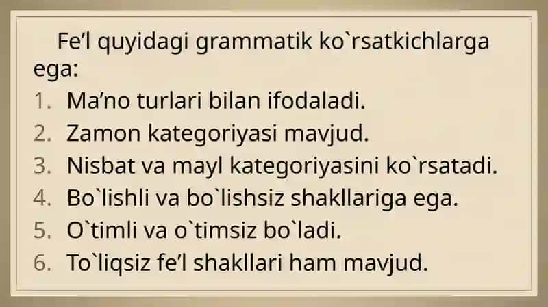Fe’l so`z turkumi 3