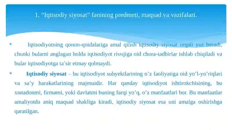 Iqtisodiy Siyosatga Kirish 3