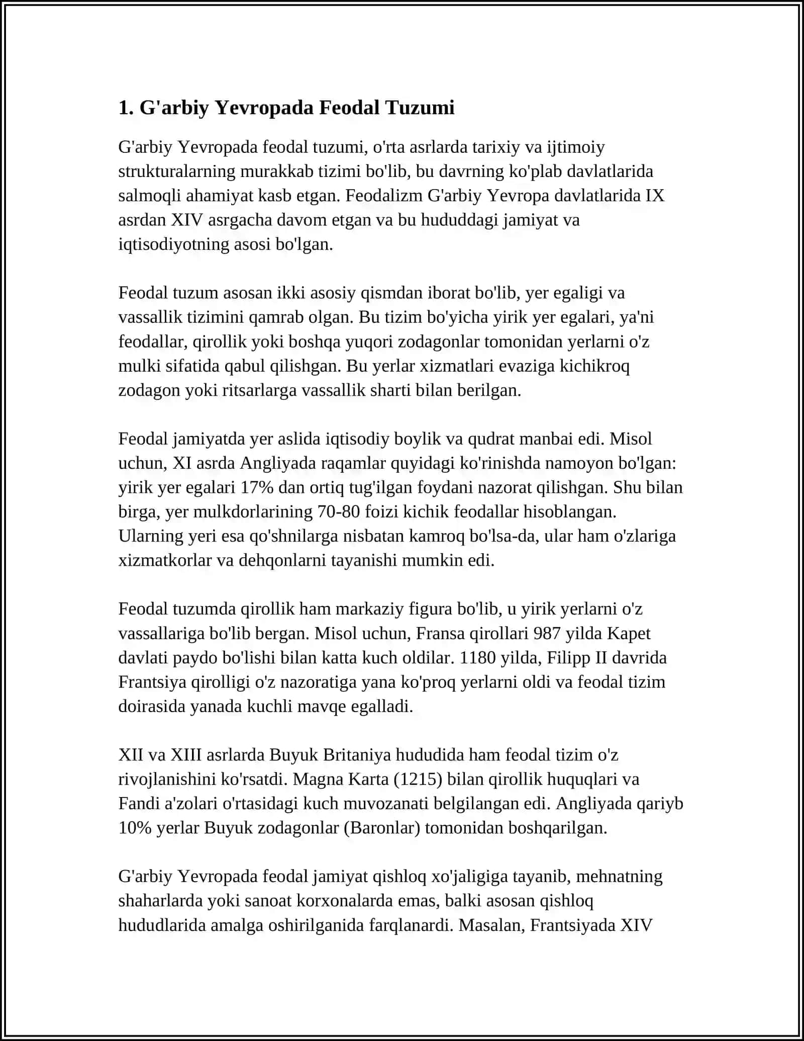 GARBIY YEVROPADA ILK ORTA ASRLARDA SHAHARLARNI TASHKIL TOPISHI 3