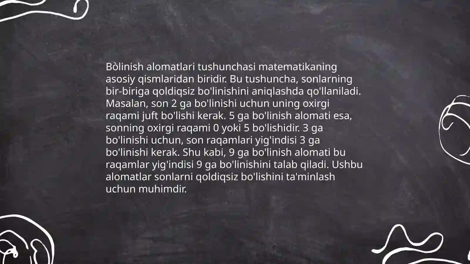 Bòlinish alomatlari 3