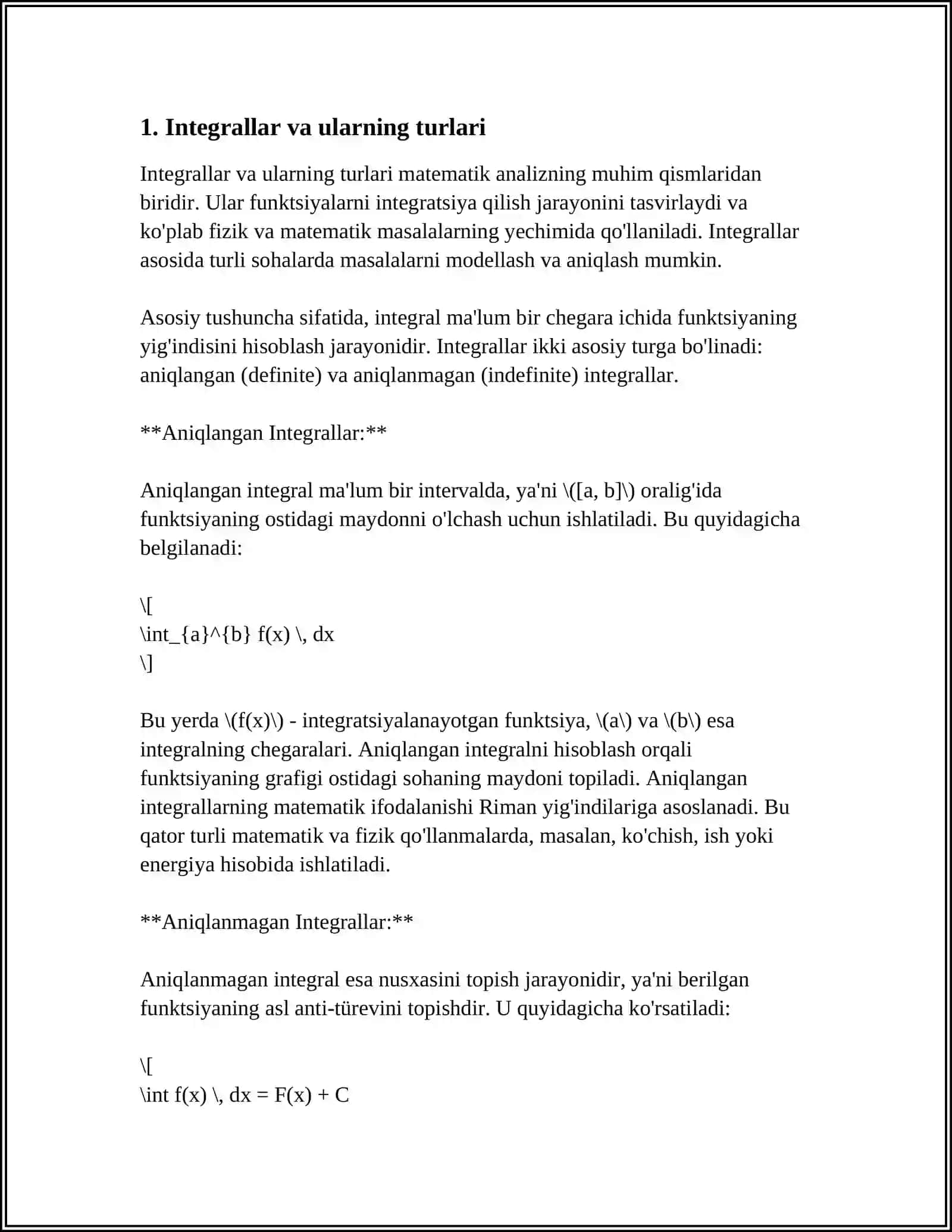KATTA XOTIRALI INTEGRAL SXEMALARNING KLASSIFIKATSIYASI 3
