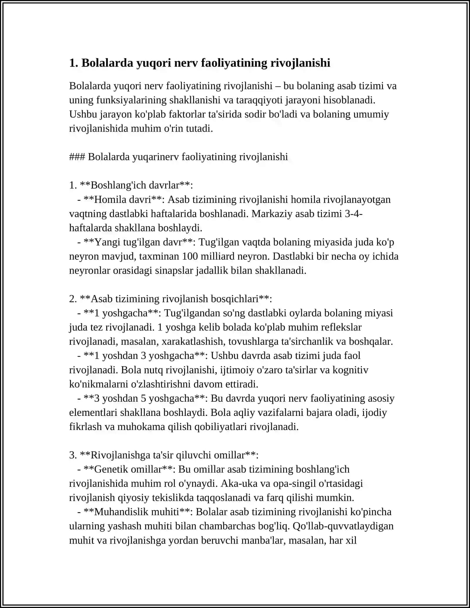 BOLALARDA OLIY NERV FAOLIYATINING TURLARI VA FAZAVIY SHAROITLAR,ULARNING TA'LIMDAGI AHAMIYATI 3