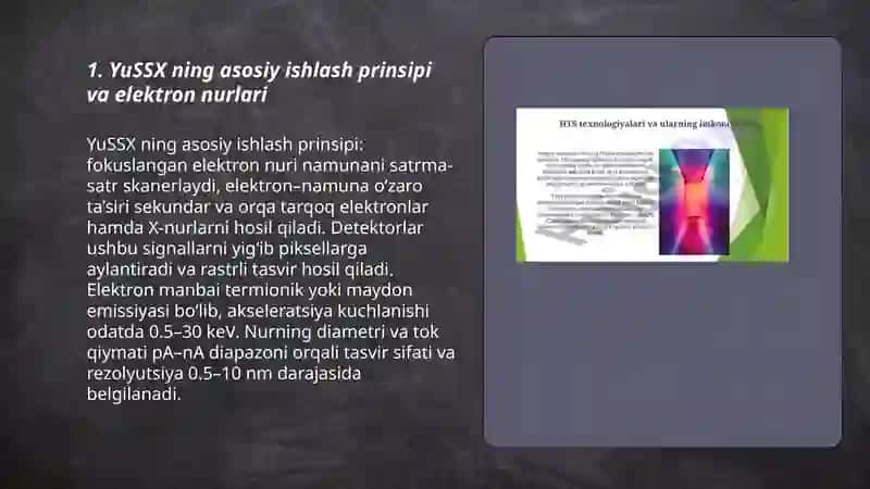 Modda tuzilishini o’rganishda YuSSX dan foydalanish va uning ishlash prinspini o’rganish 3