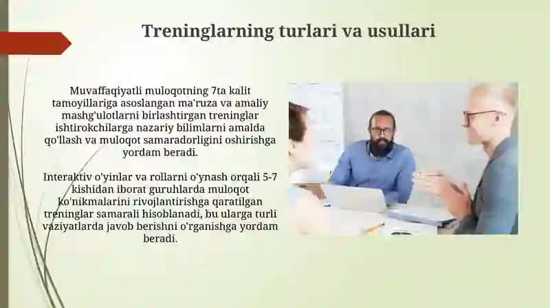 Treninglarning turlari va usullari 3