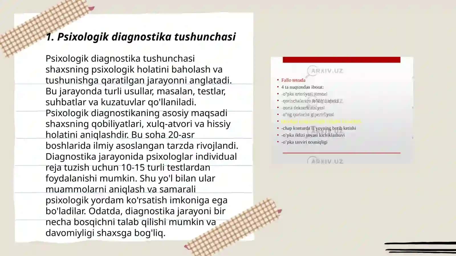 Psixologiya diagnostikasi va uning ahamiyati Buriboyeva Xilola 3