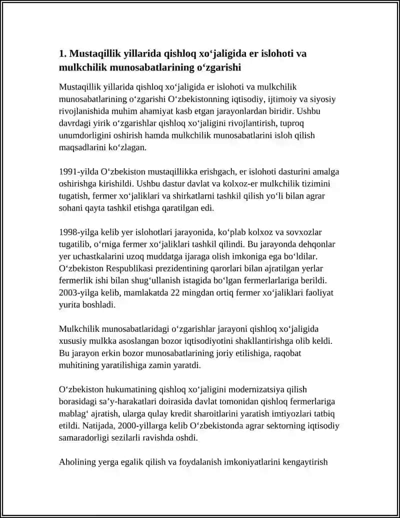 MUSTAQILLIK YILLARIDA QISHLOQ XOʻJALIGI VA SANOAT SOHASIDAGI OʻZGARISHLAR 3