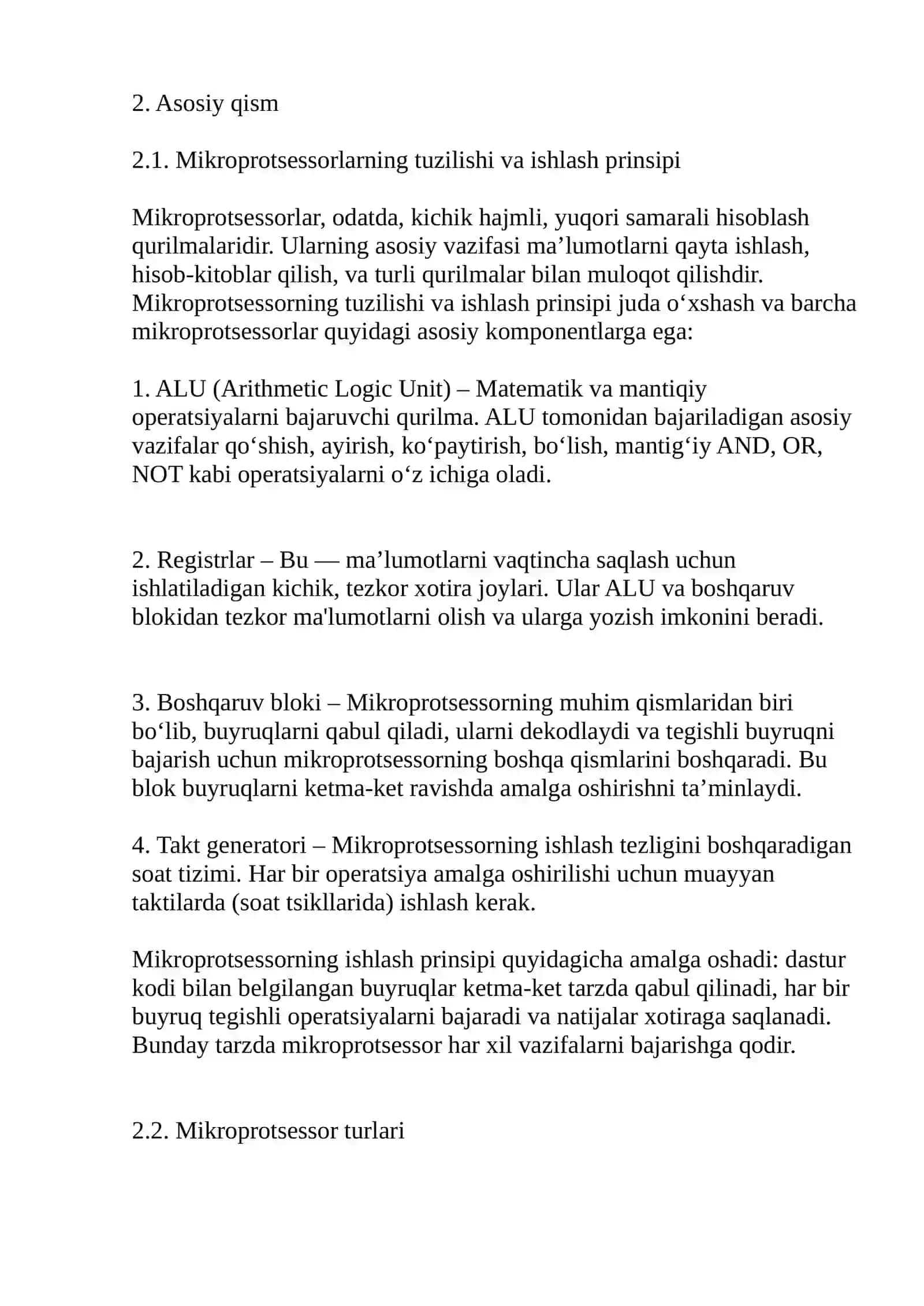 Mikroprotsessorlar va ularning qo‘llanilishi 3