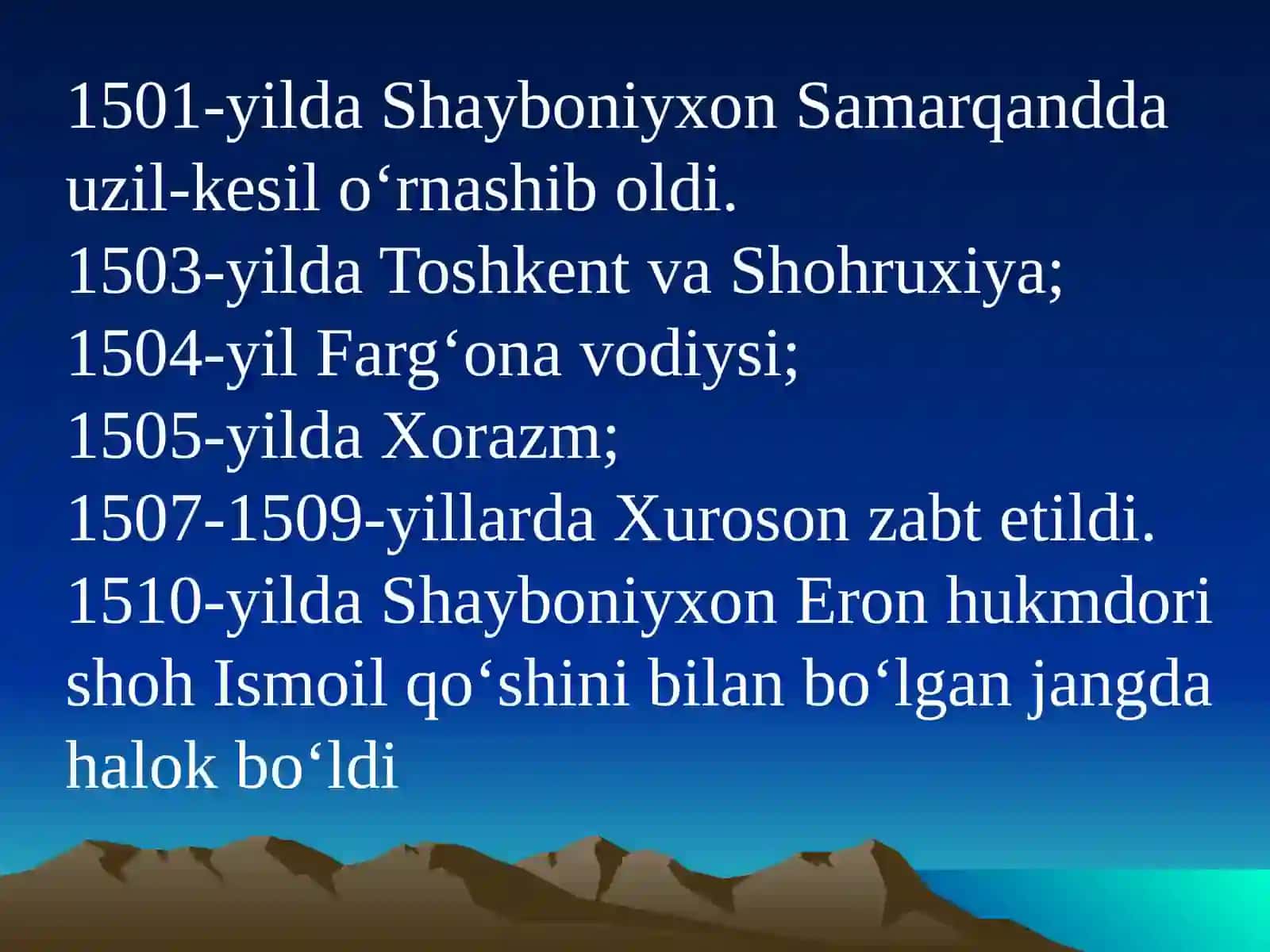 MOVAROUNNAHR SHAYBONIYLAR HUKMRONLIGI DAVRIDA 3