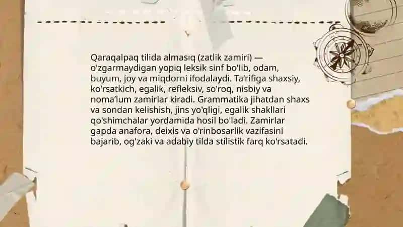 Qaraqalpaq tili. Almasıq 3