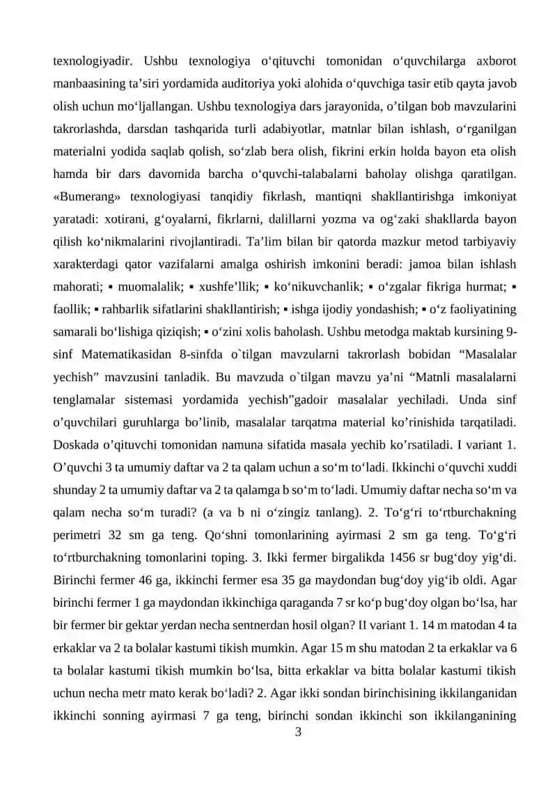 "BUMERANG" TEXNOLOGIYASIDAN FOYDALANISH 3