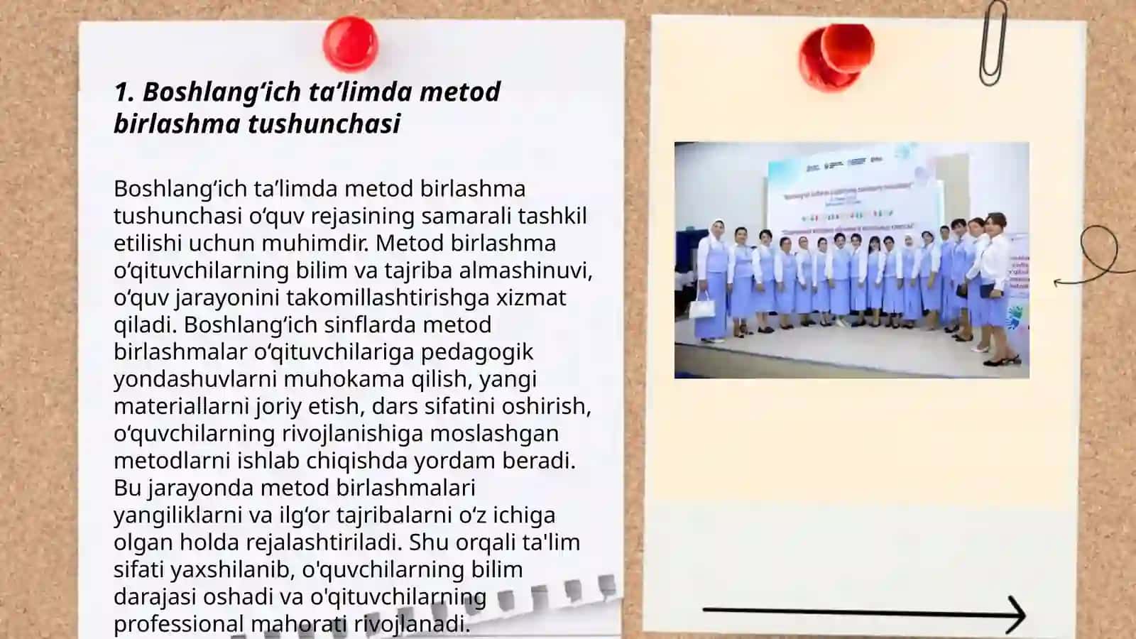 Boshlangʻich taʼlimda metod birlashma rahbariga qoʻyilgan talablarni ishlab chiqish 3