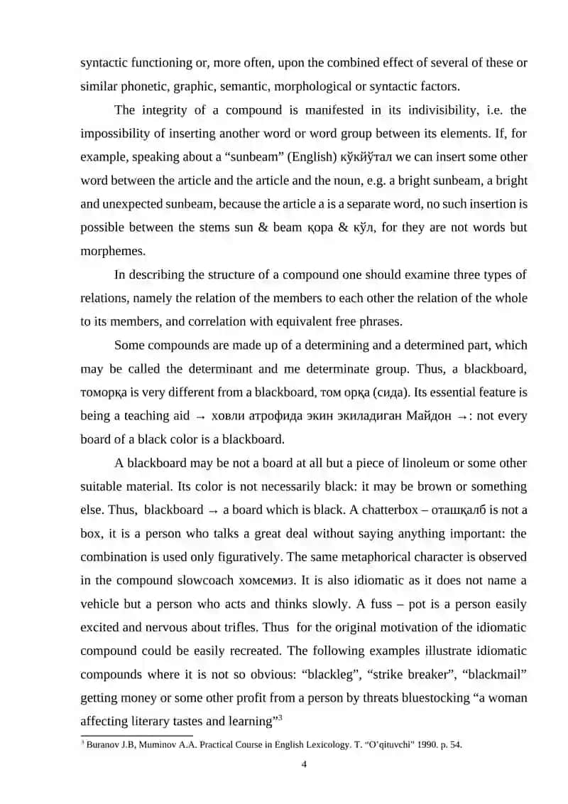 Comparative Analyses of Compounding in Uzbek and English 3