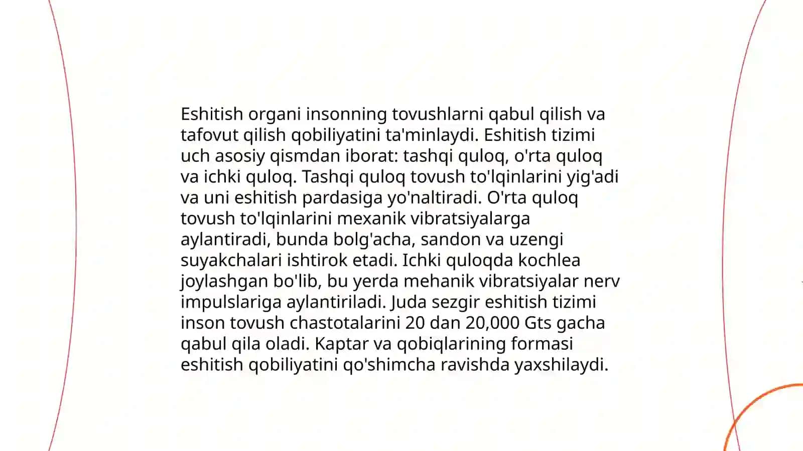Eshitish organi innervatsiyasining xususiyatlari 3