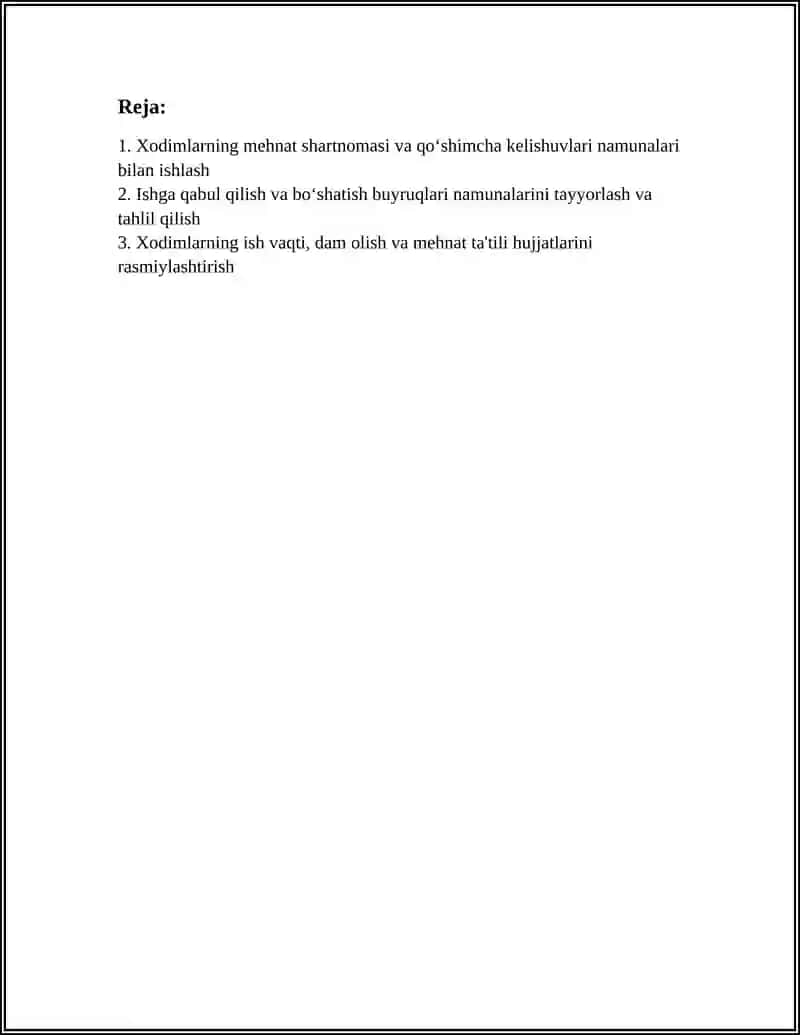 Xodimlarning mehnat shartnomasi va qo‘shimcha kelishuvlari bilan ishlash 3