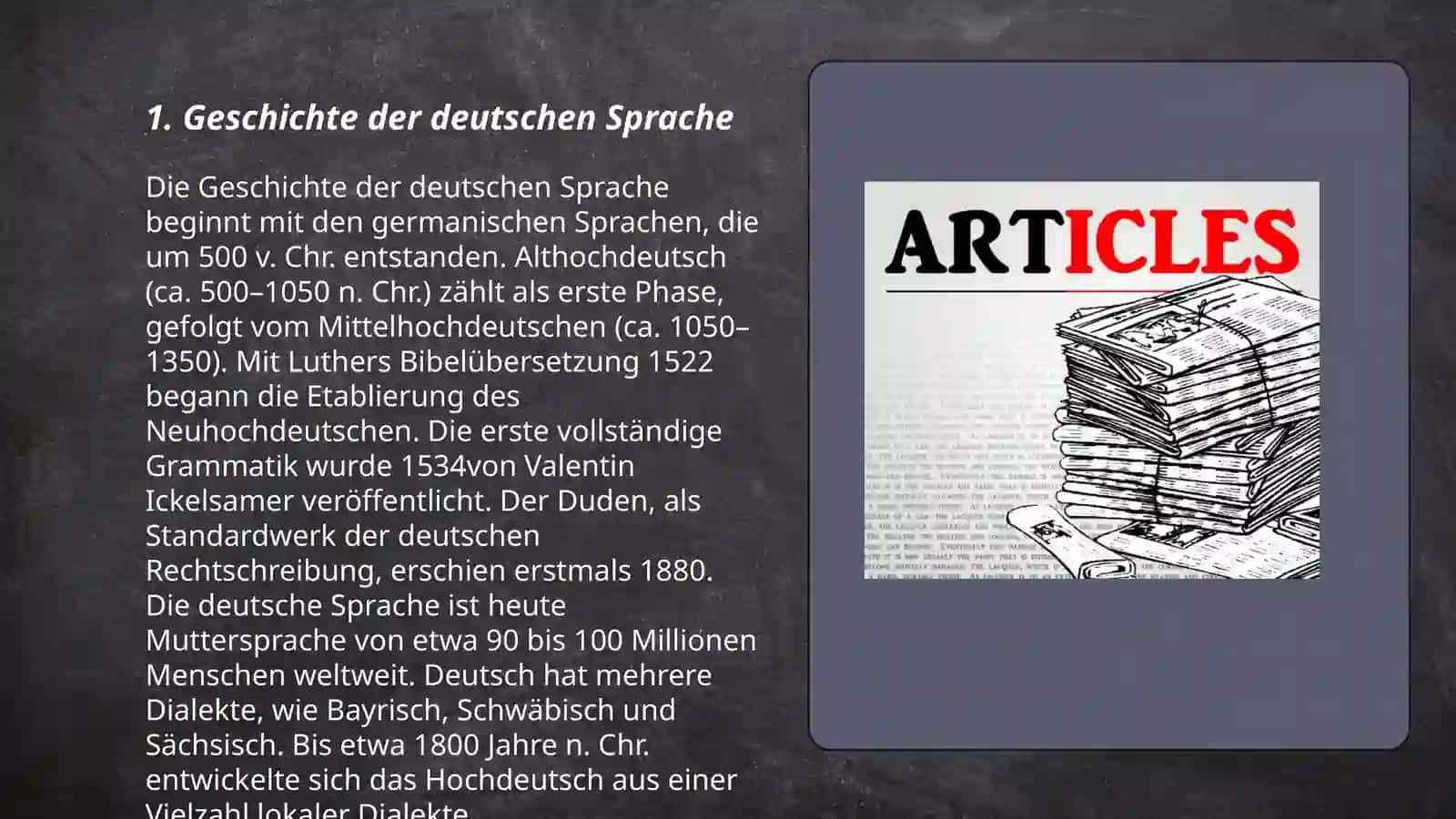 Deutsche Grammatik: Die Artikel 3