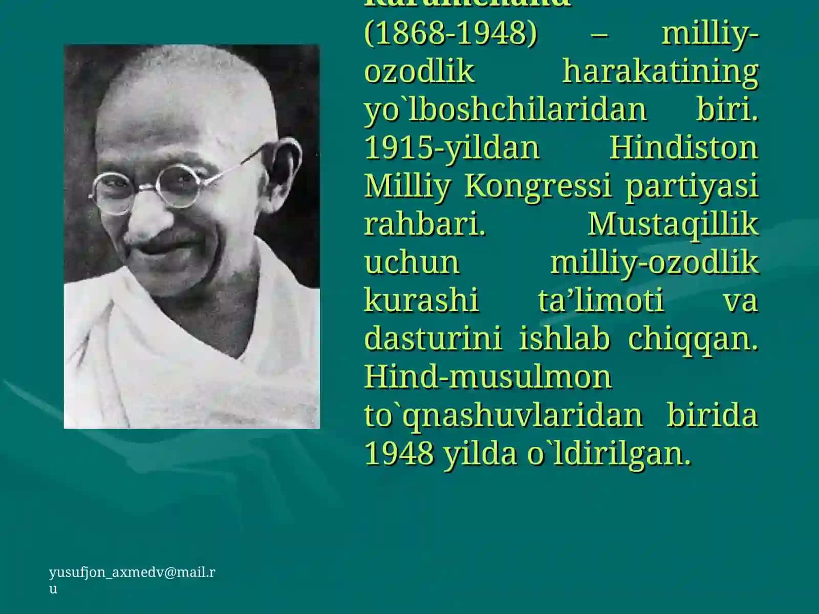 MAHATMA GANDINING SIYOSIY FAOLIYATI 3