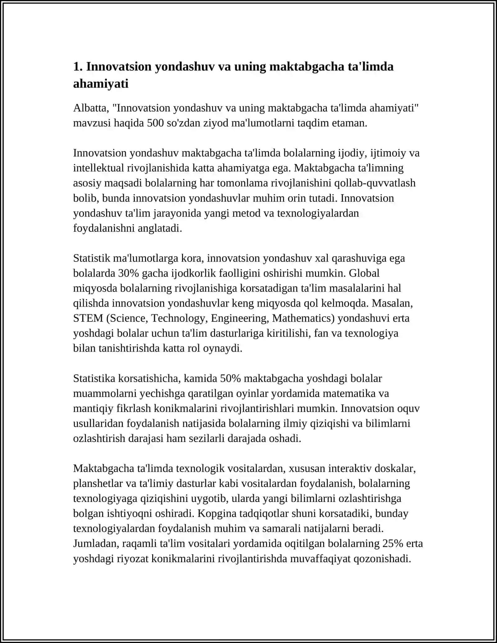 Innovatsion yondashuv va uning maktabgacha ta'limda ahamiyati 3