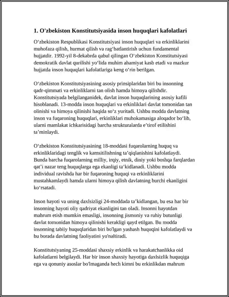 ÕZBEKISTONDA INSON HUQUQLARI VA ERKINLIKLARI KAFOLATINING YARTILISHI 3
