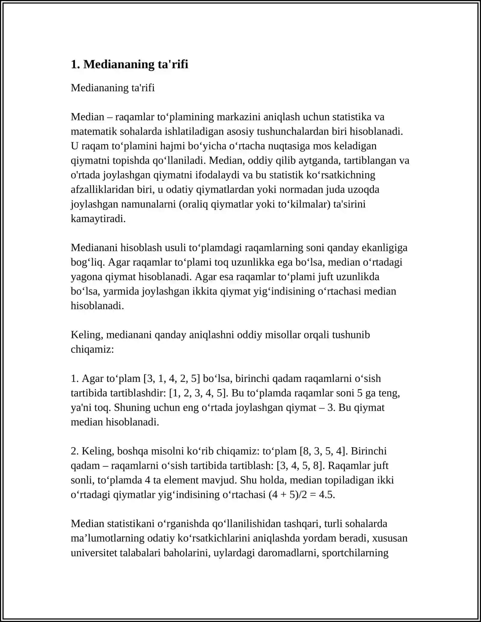 MEDIANANING HUSIYATLARI 3