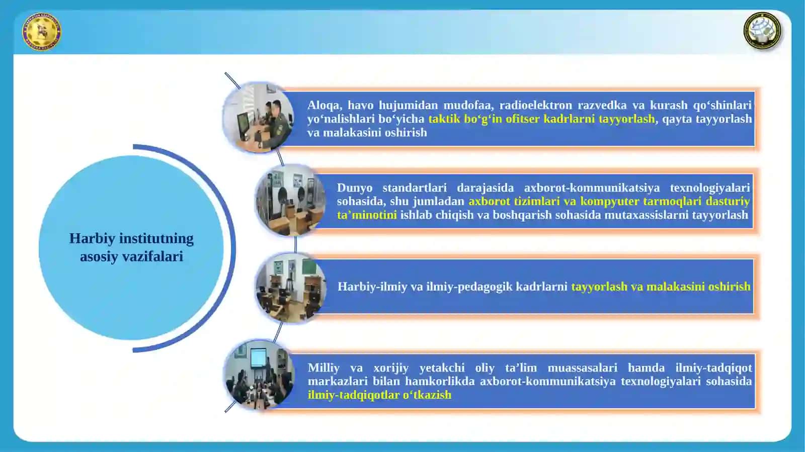 Axborot-kommunikatsiya texnologiyalari va aloqa harbiy instituti 3