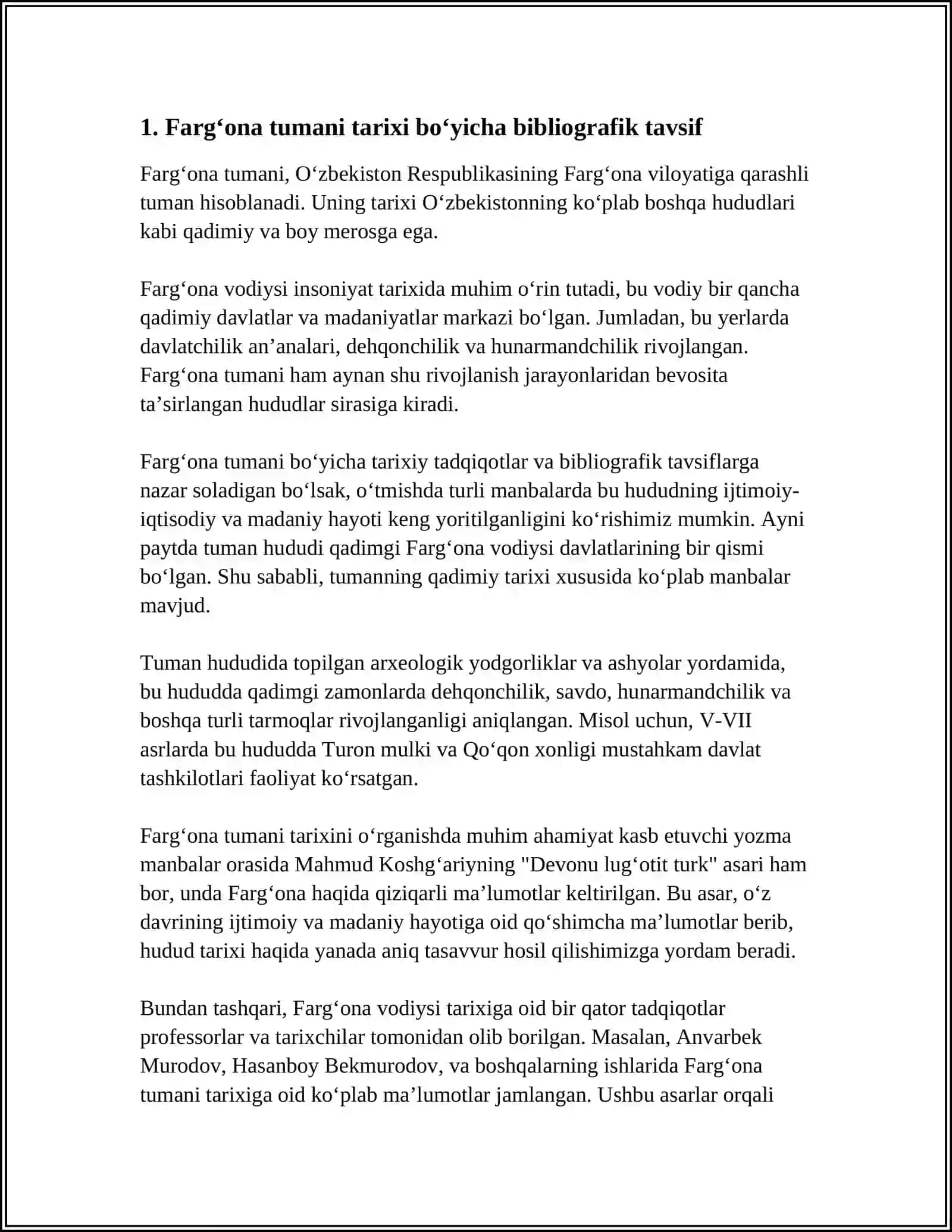 FARGʻONA TUMANI HAQIDA BIBLIOGRAFIK TAVSIF 3