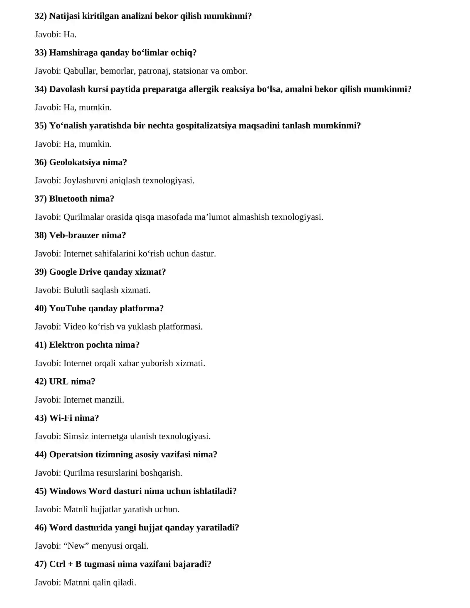 ARGOS test DMED Savol-Javoblar 95 ta 3