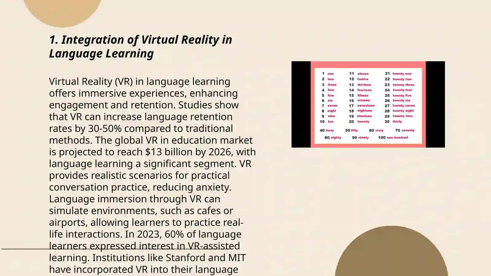 Integration of Virtual Reality in Language Learning 3