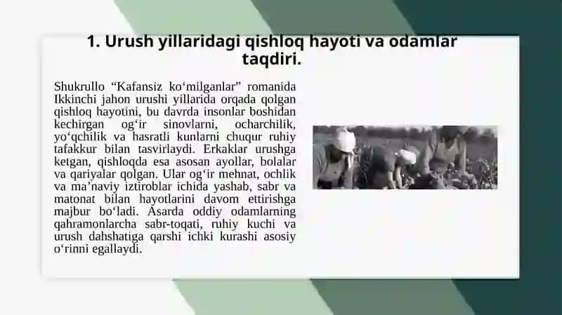 Shukrullo Kafansiz ko‘milganlar romani 3
