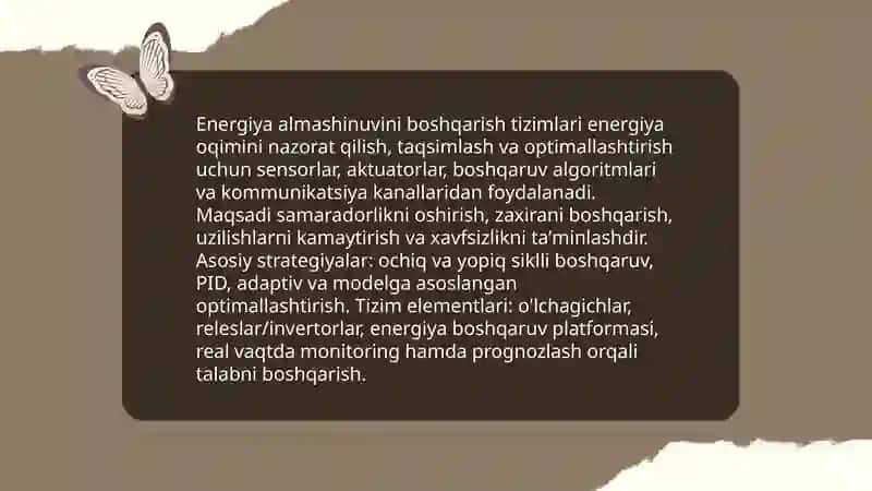 Energiya almashinuvining boshqarilishi 3