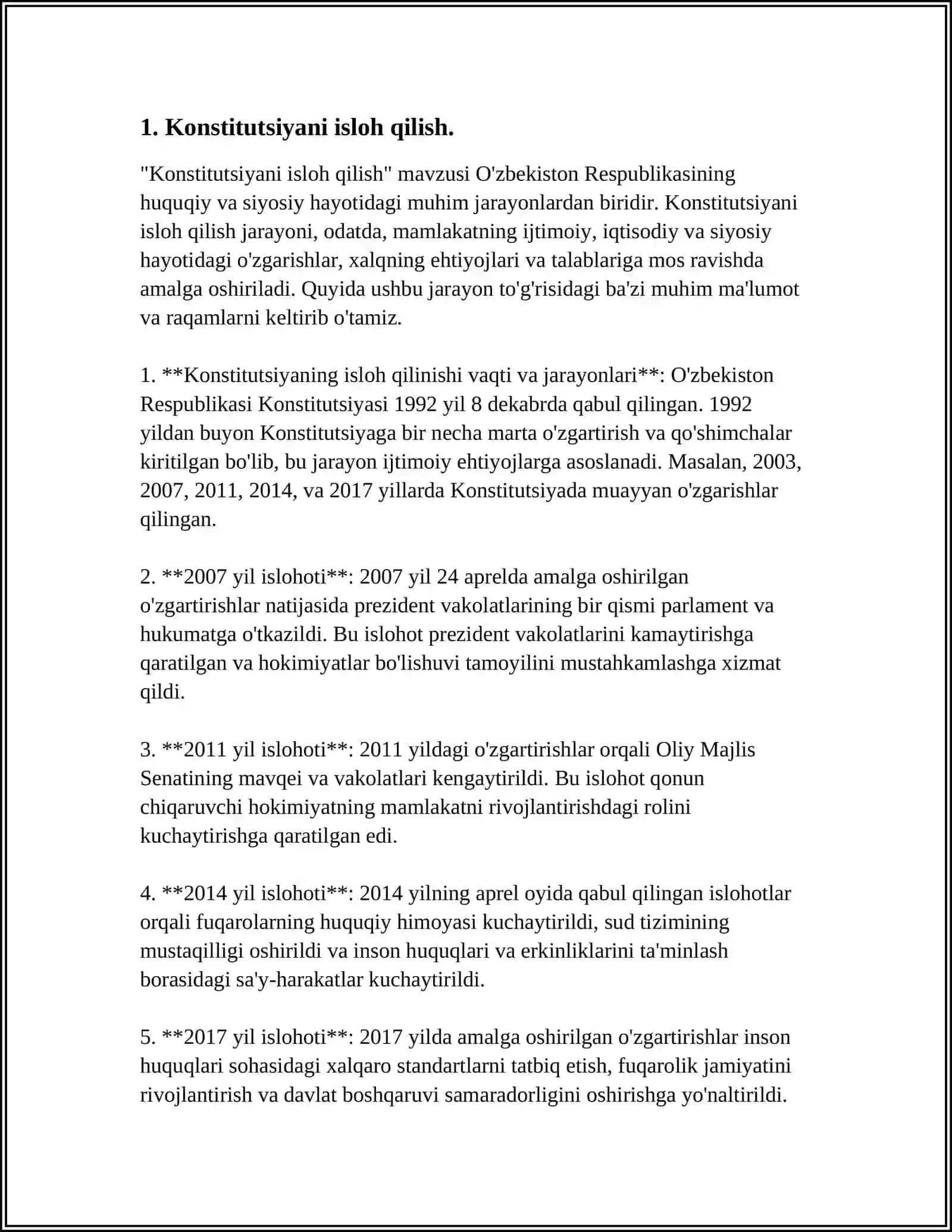 MUSTAQILLIK YILLARIDA DAVLAT BOSHQARUV TIZIMIDA AMALGA OSHIRILGAN ISLOHOTLAR 3
