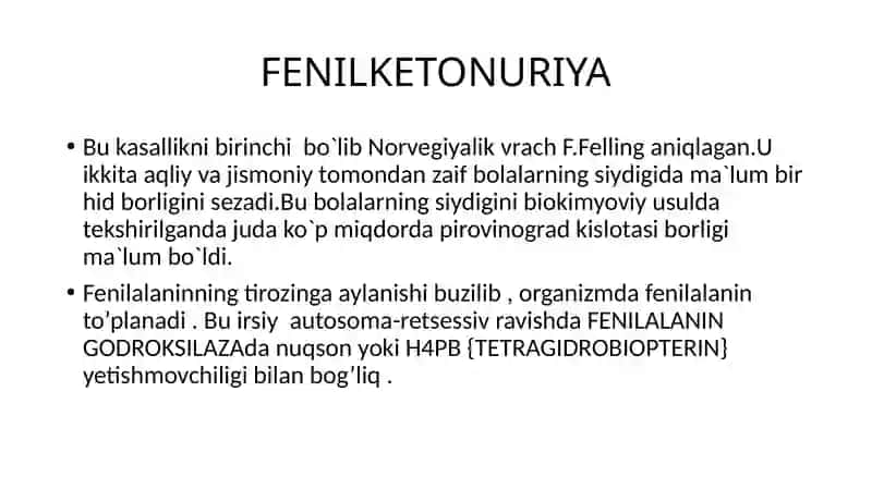 AMINOKISLOTALAR ALMASHINUVI TUG’MA KASALLIKLARI 3