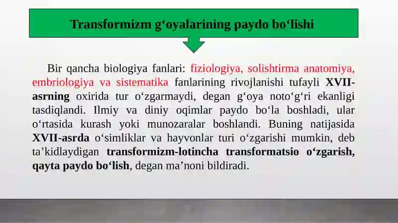 Transformizm bilan kreotsionizm o'rtasidagi kurash 3