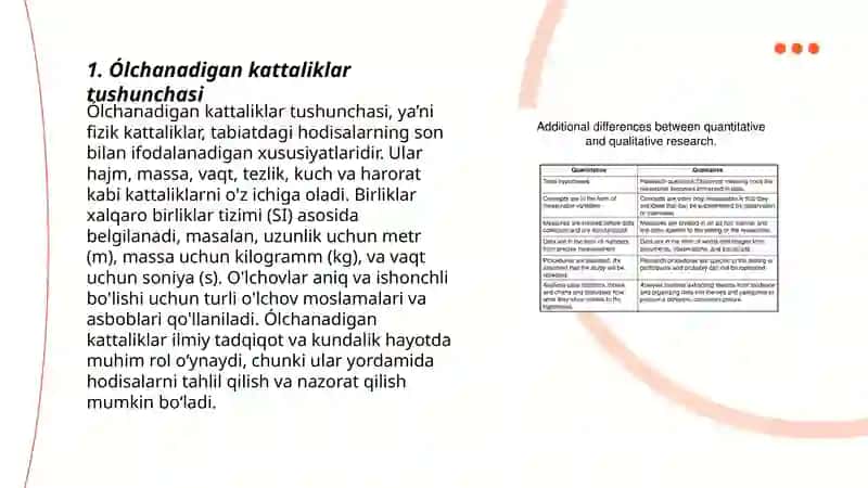Ólchanadigan kattalikning sifat va miqdor tafsiflari 3